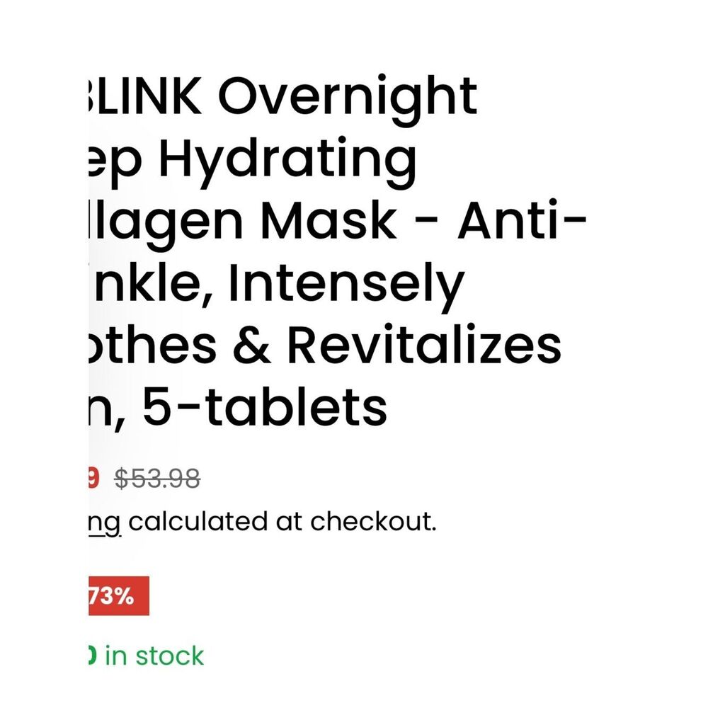 BLBLINK GLASS SKIN Overnight Deep Hydrating Collagen Anti-Wrinkle Box of 5 $53 - Picture 7 of 8